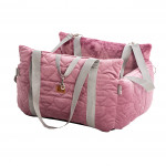 Autosedačka Golden dog 3v1 pre psa 57 x 50 x 36 cm – ružová